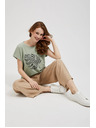 Moodo Mintás blúz olívzöld Moodo