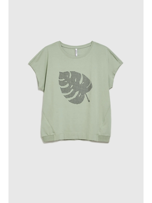 Moodo Mintás blúz olívzöld Moodo