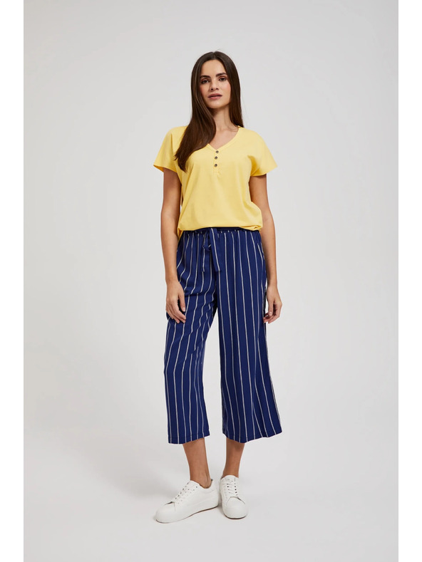 Moodo Sárga póló gombokkal a nyakrésznél Moodo