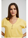 Moodo Sárga póló gombokkal a nyakrésznél Moodo