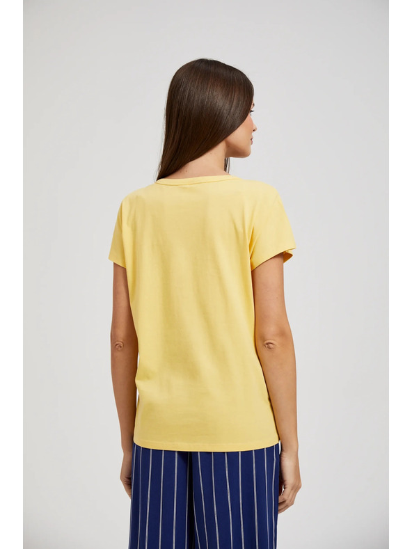 Moodo Sárga póló gombokkal a nyakrésznél Moodo