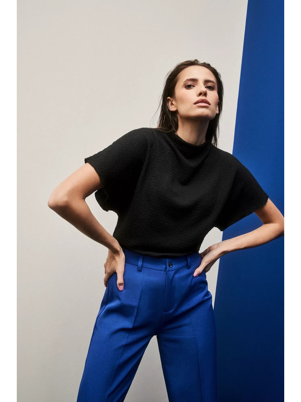 Moodo Elegáns fekete blúz széles ujjakkal Moodo