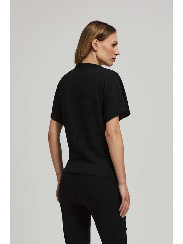 Moodo Elegáns fekete blúz széles ujjakkal Moodo