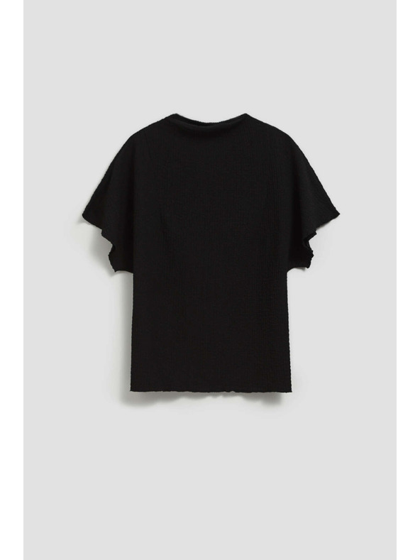 Moodo Elegáns fekete blúz széles ujjakkal Moodo