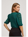 Moodo Smaragdzöld csipke blúz felfújt ujjakkal Moodo