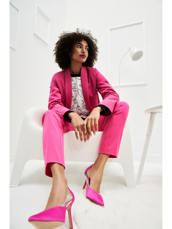 Moodo Egyszínű rózsaszín zakó Moodo