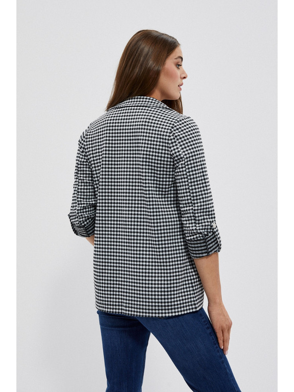 Moodo Fekete-fehér finoman kockás zakó Moodo