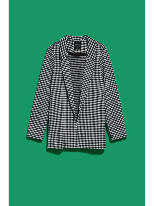 Moodo Fekete-fehér finoman kockás zakó Moodo