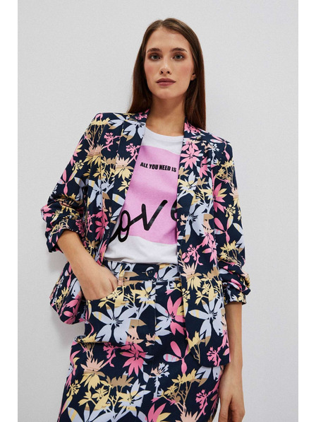 Moodo Egyoldalas blézer növényi mintával Moodo