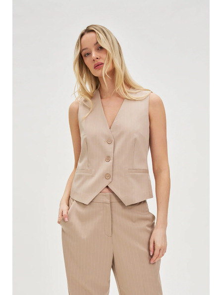 Moodo Csíkos mellény bézs Moodo