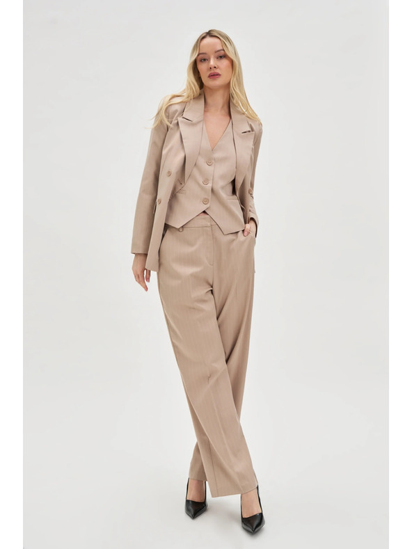 Moodo Csíkos mellény bézs Moodo