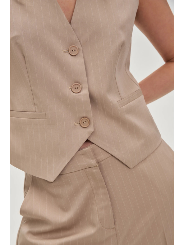 Moodo Csíkos mellény bézs Moodo