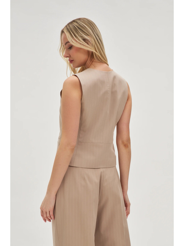 Moodo Csíkos mellény bézs Moodo