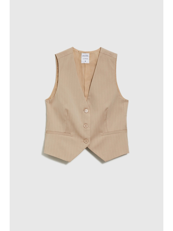 Moodo Csíkos mellény bézs Moodo