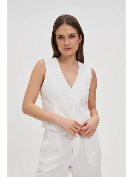 Moodo Mellény len keverékkel fehér Moodo