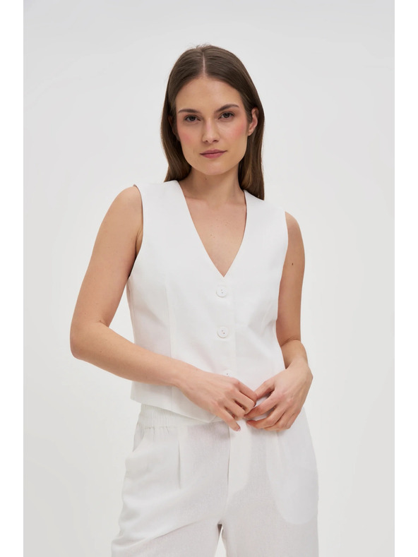 Moodo Mellény len keverékkel fehér Moodo