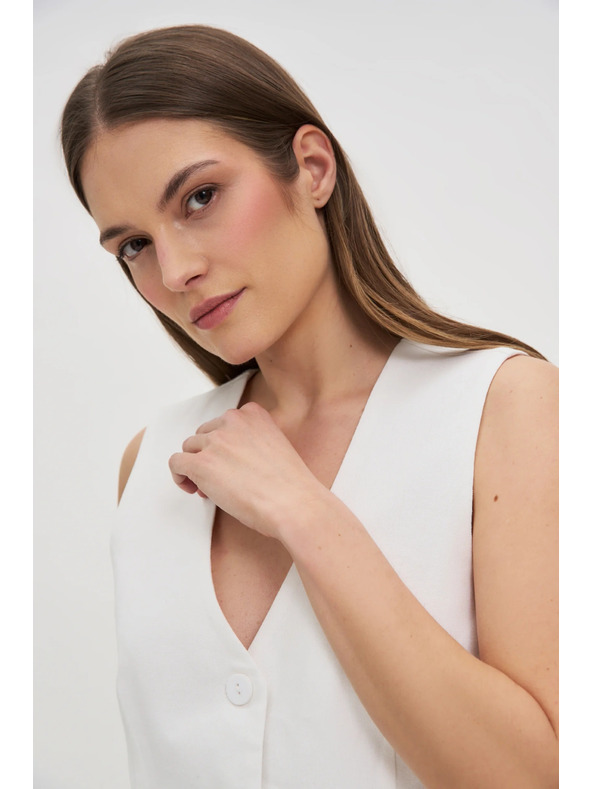 Moodo Mellény len keverékkel fehér Moodo