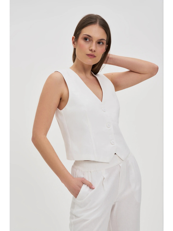 Moodo Mellény len keverékkel fehér Moodo