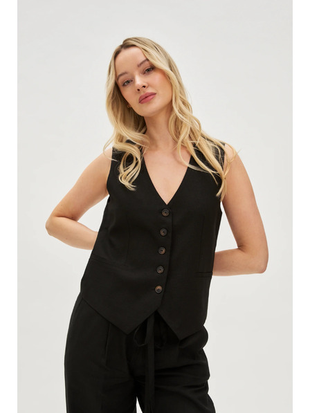 Moodo Mellény len keverékkel fekete Moodo