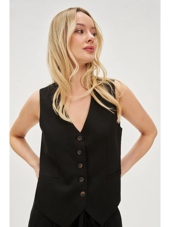 Moodo Mellény len keverékkel fekete Moodo