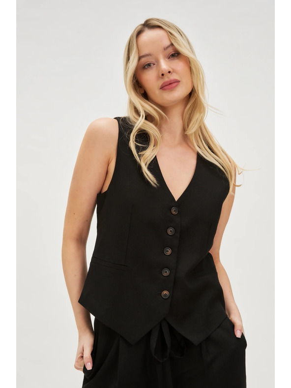 Moodo Mellény len keverékkel fekete Moodo