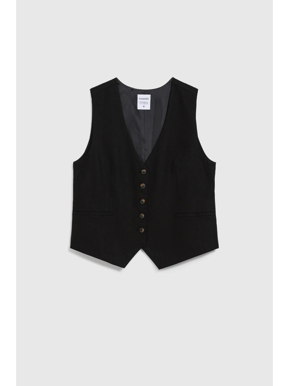 Moodo Mellény len keverékkel fekete Moodo