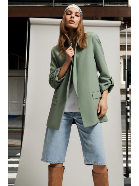 Moodo Zakó felhajtott ujjal olívzöld Moodo