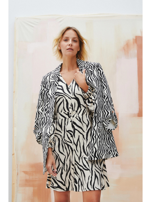 Moodo Mintás zakó bézs Moodo