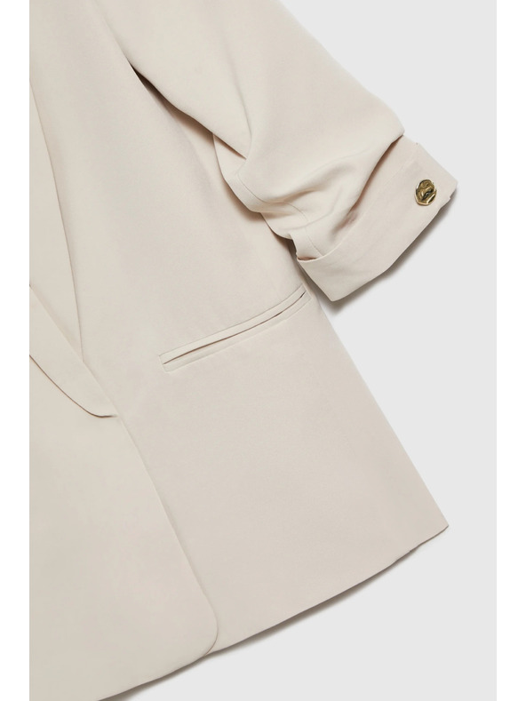 Moodo Bézs zakó 3/4-es ujján redőkkel Moodo