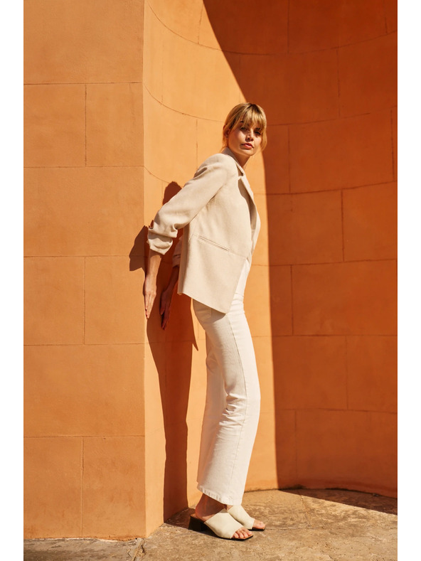 Moodo Zakó ráncolt 3/4-es ujjal bézs Moodo