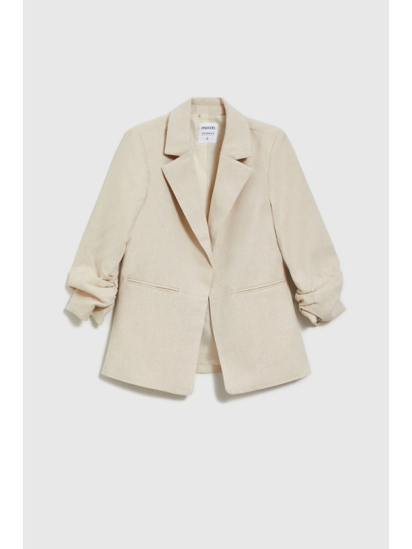 Moodo Zakó ráncolt 3/4-es ujjal bézs Moodo