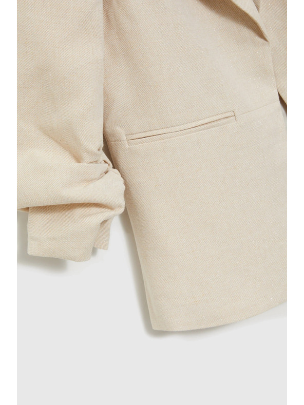 Moodo Zakó ráncolt 3/4-es ujjal bézs Moodo