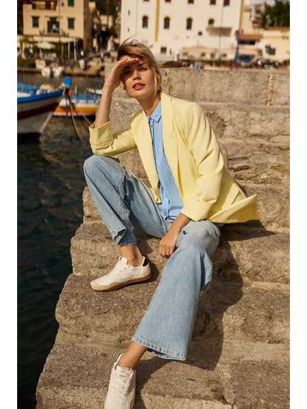 Moodo Felhajtott ujjú zakó sárga Moodo