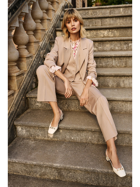 Moodo Kétsoros csíkos zakó bézs Moodo