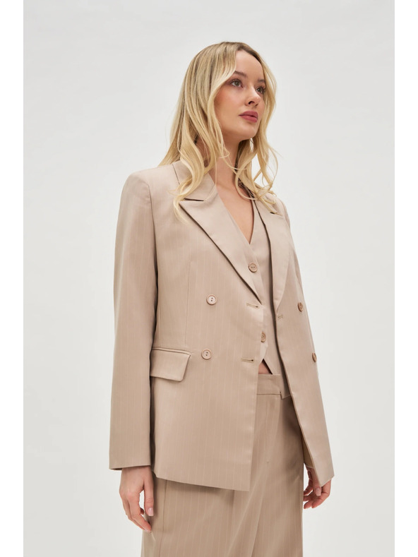 Moodo Kétsoros csíkos zakó bézs Moodo