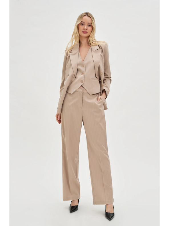 Moodo Kétsoros csíkos zakó bézs Moodo