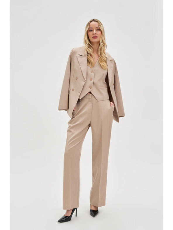 Moodo Kétsoros csíkos zakó bézs Moodo