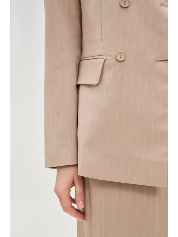 Moodo Kétsoros csíkos zakó bézs Moodo