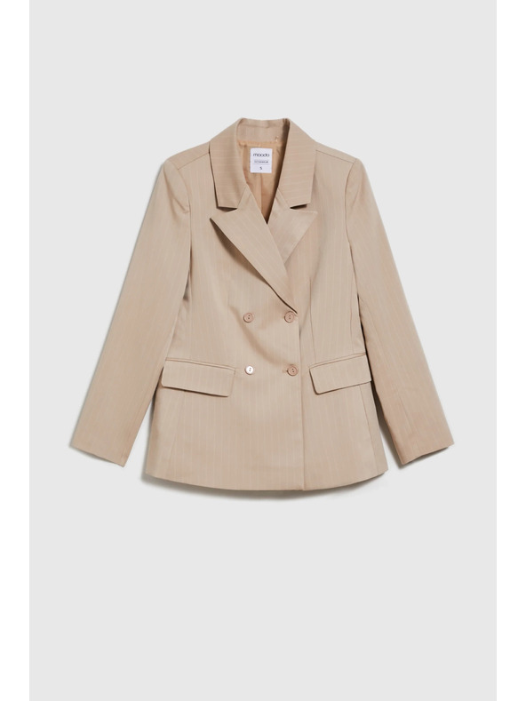 Moodo Kétsoros csíkos zakó bézs Moodo
