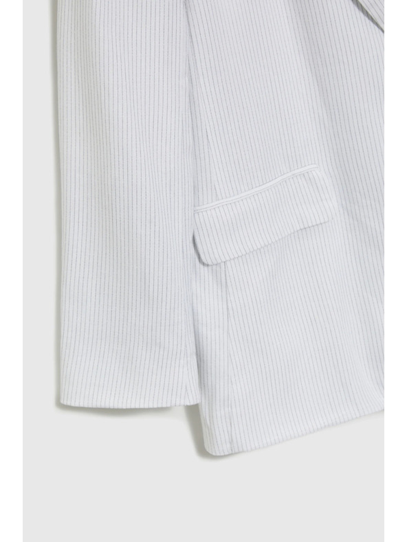 Moodo Csíkos viszkóz zakó fehér Moodo