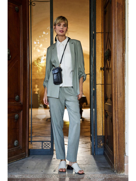 Moodo Viszkóz és len zakó olívzöld Moodo