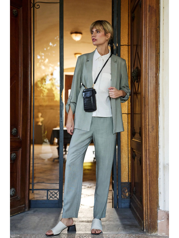 Moodo Viszkóz és len zakó olívzöld Moodo