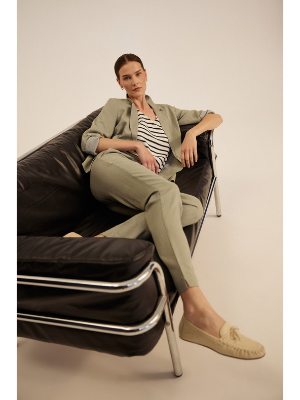 Moodo Viszkóz és len zakó olívzöld Moodo