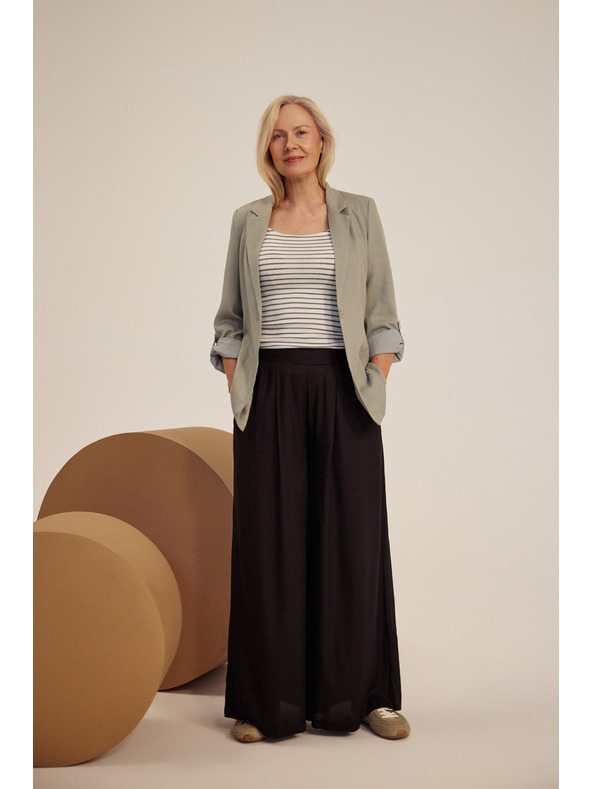 Moodo Viszkóz és len zakó olívzöld Moodo