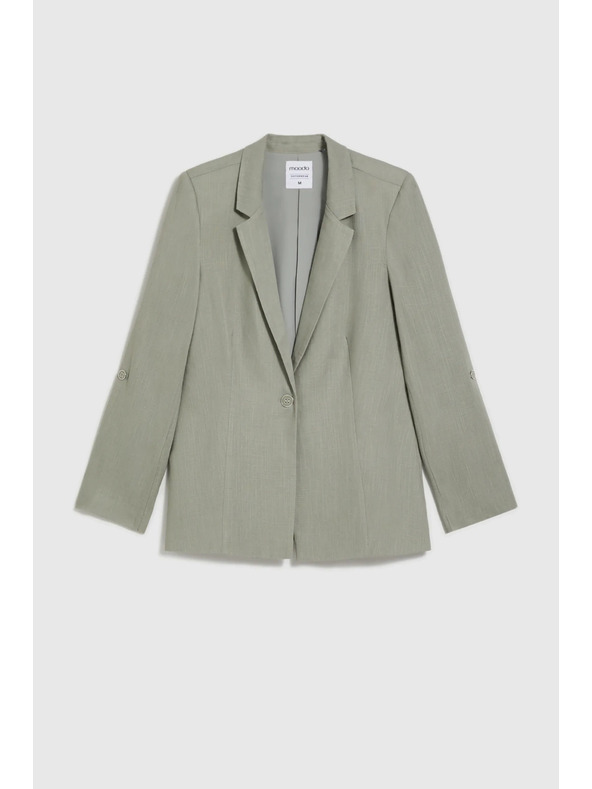 Moodo Viszkóz és len zakó olívzöld Moodo