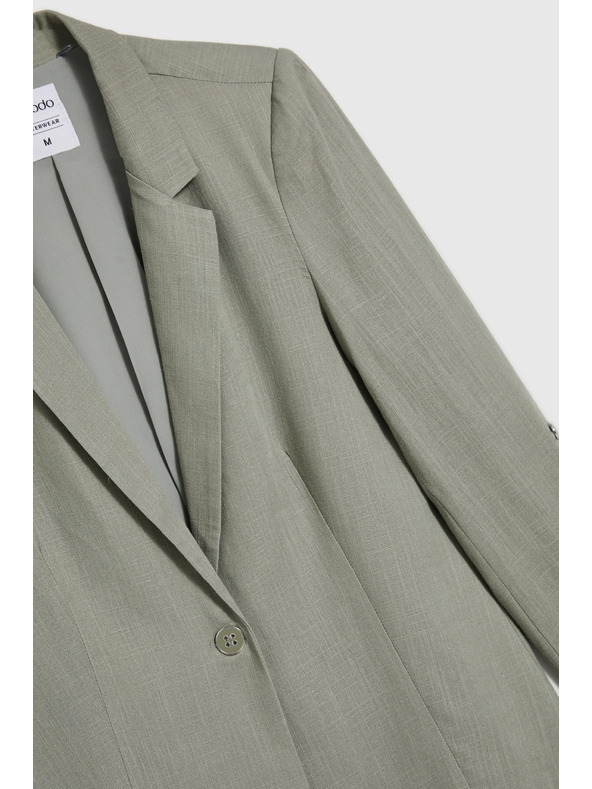 Moodo Viszkóz és len zakó olívzöld Moodo