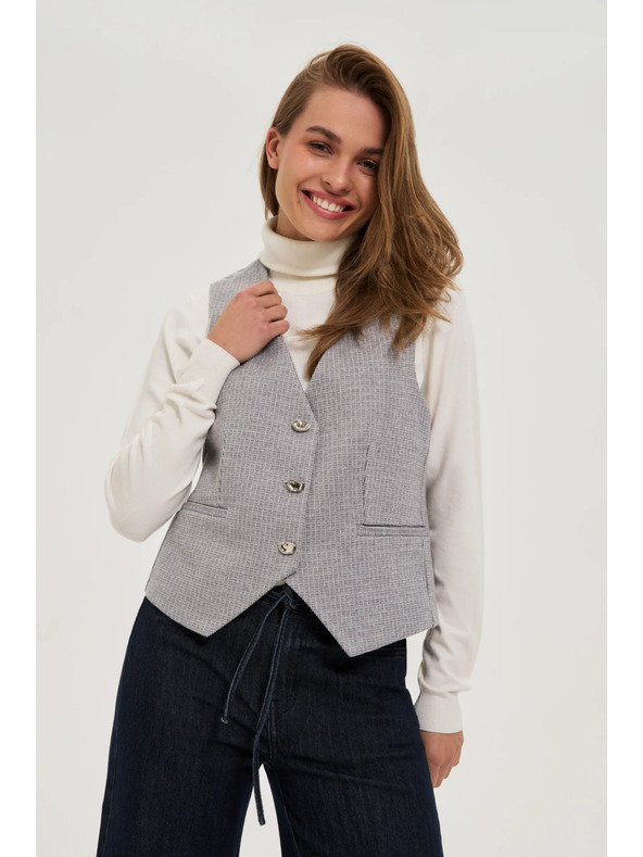 Moodo Mellény díszgombokkal szürke Moodo