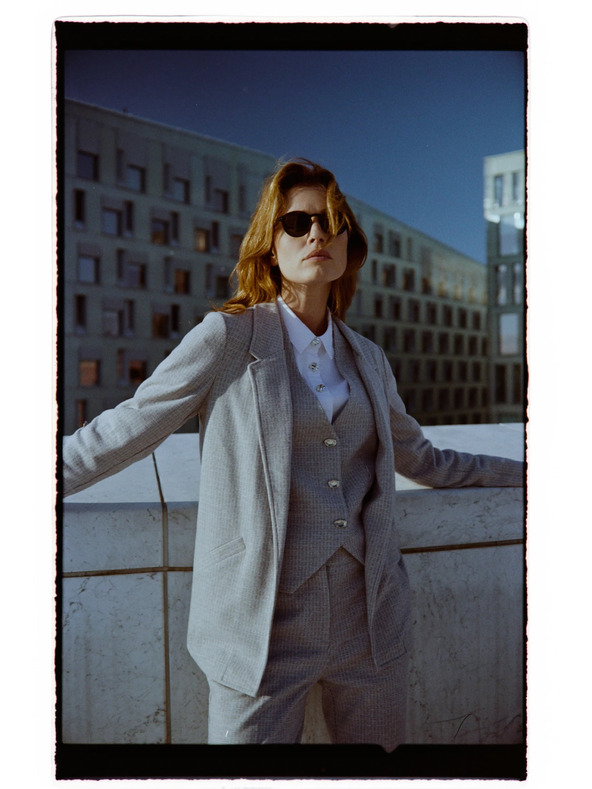 Moodo Szürke felhajtott ujjú zakó Moodo