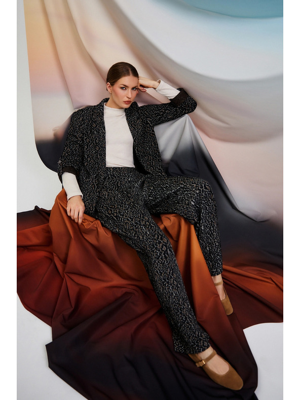 Moodo Fekete állat mintás zakó Moodo