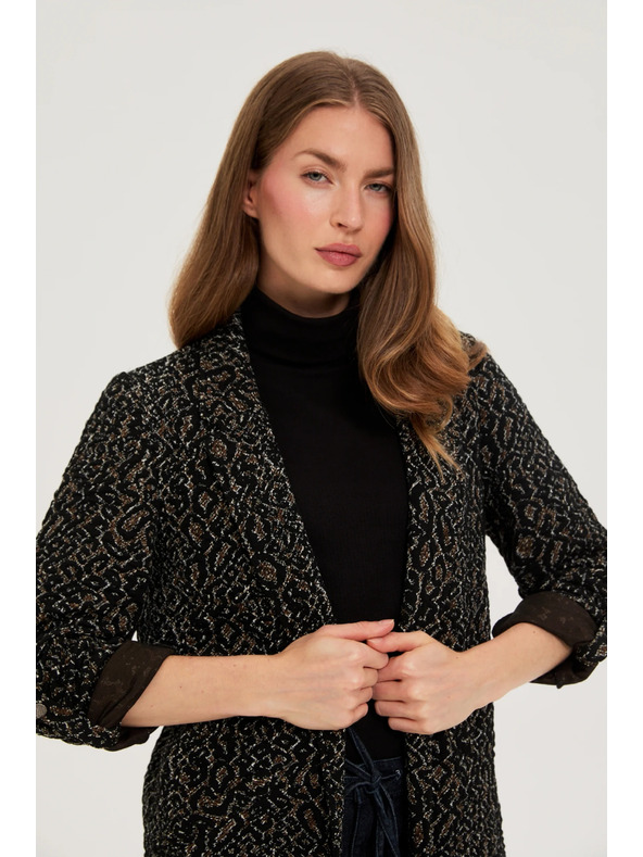 Moodo Fekete állat mintás zakó Moodo